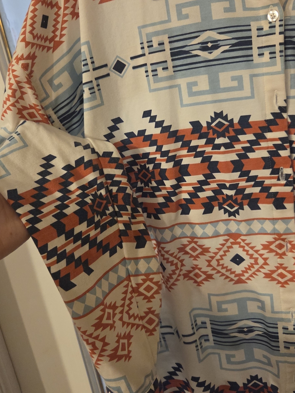 Navajo-Print Western Button Down Shirt